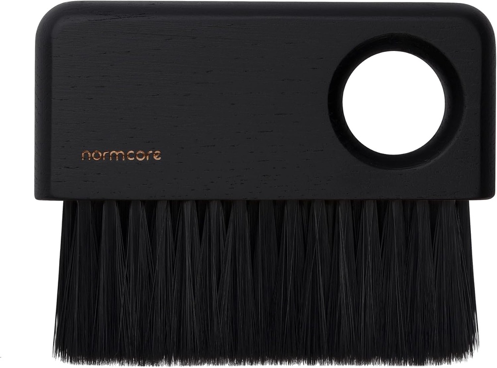Normcore Coffee Cleaning Brush, Barista Bench Brush for Espresso Machine, Grinder, and Countertop, Compact Coffee Cleaning Tool for Home or Cafe Baristas, American Black Oak Wood Handle