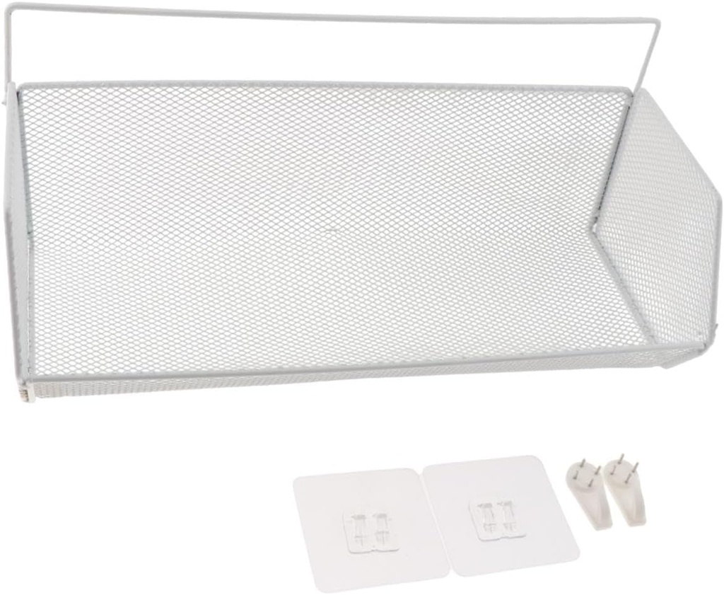 MagiDeal Hanging Wall Wire Basket Storage Mesh Bin Sturdy Wall Mounted Fruit Wire Basket Kitchen Storage Basket for Closet Laundry, Single Layer Small