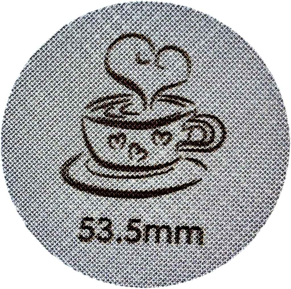 Espresso Puck Screen for 54mm Portafilter Basket, 1.7mm Thickness Made with 316 Stainless Steel, Coffee Machine Reusable Filter for Barista Accessories (54mm）