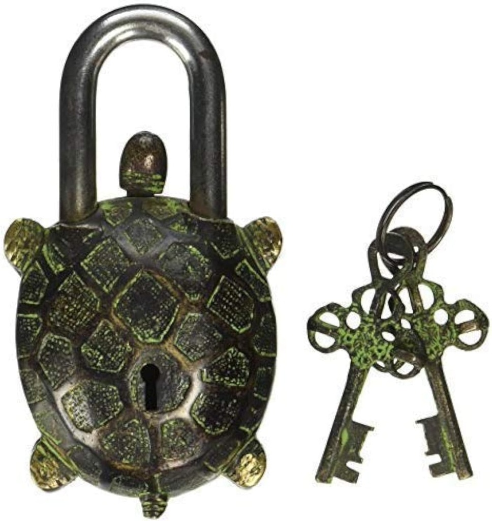 IBLAY - Padlock with Keys - Working Functional (Tortoise Lock Key) Brass Lock