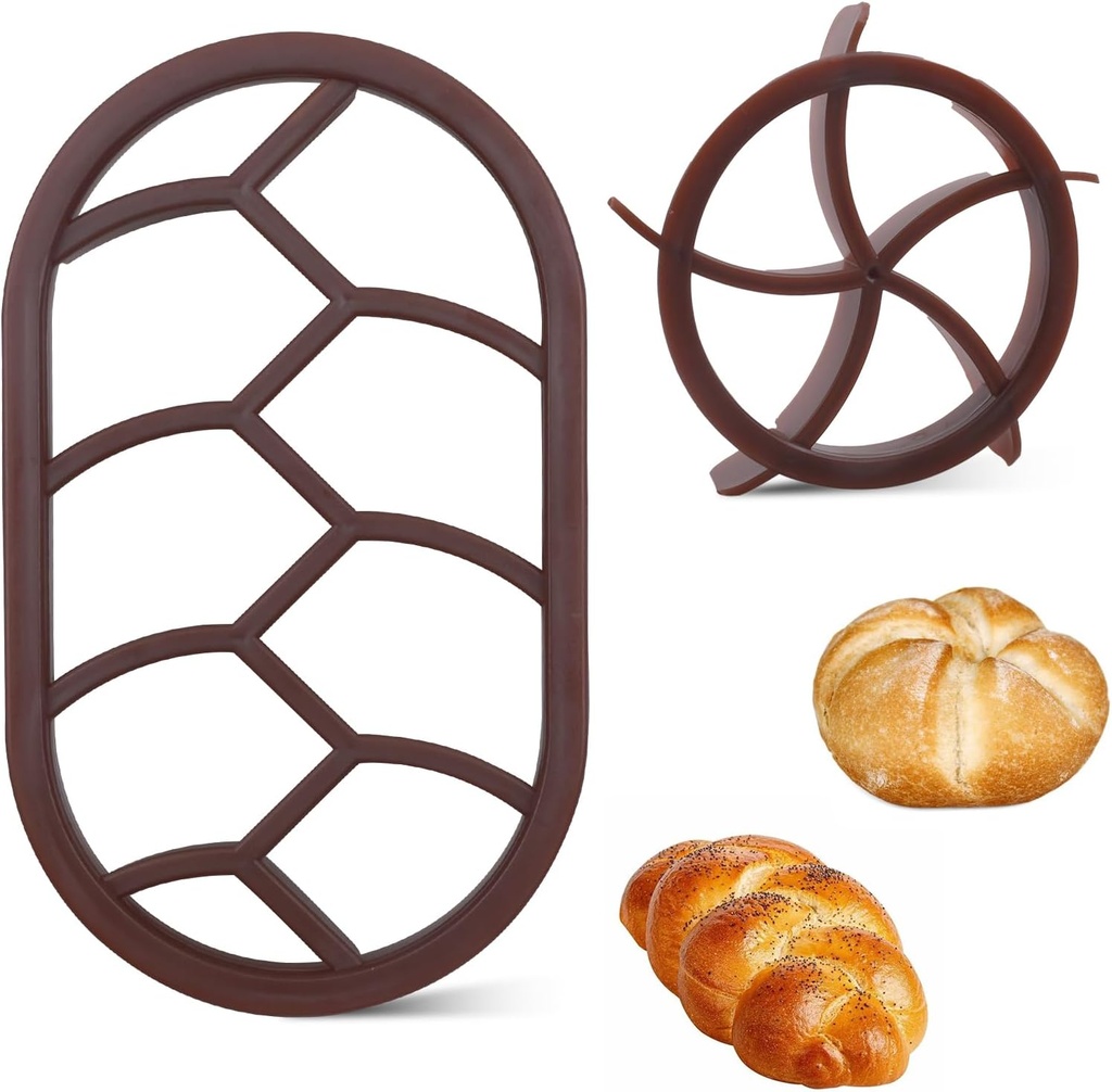 Kaiser Roll Stamp 2Pcs Bread Roll Stamp Bread Dough Press Mold Bread Press Stamp Baking Stamp for Bread Hand Maker Mold for Baking Supplies