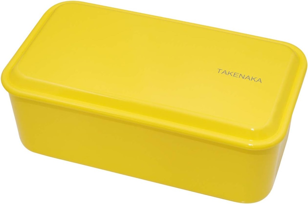 TAKENAKA Bento Snack Box for Perfect Lunch, Eco-Friendly Lunch Box Made in Japan, Recycle Plastic Bottle, Microwave and Dishwasher Safe, Bento Box (Lemon Zest)