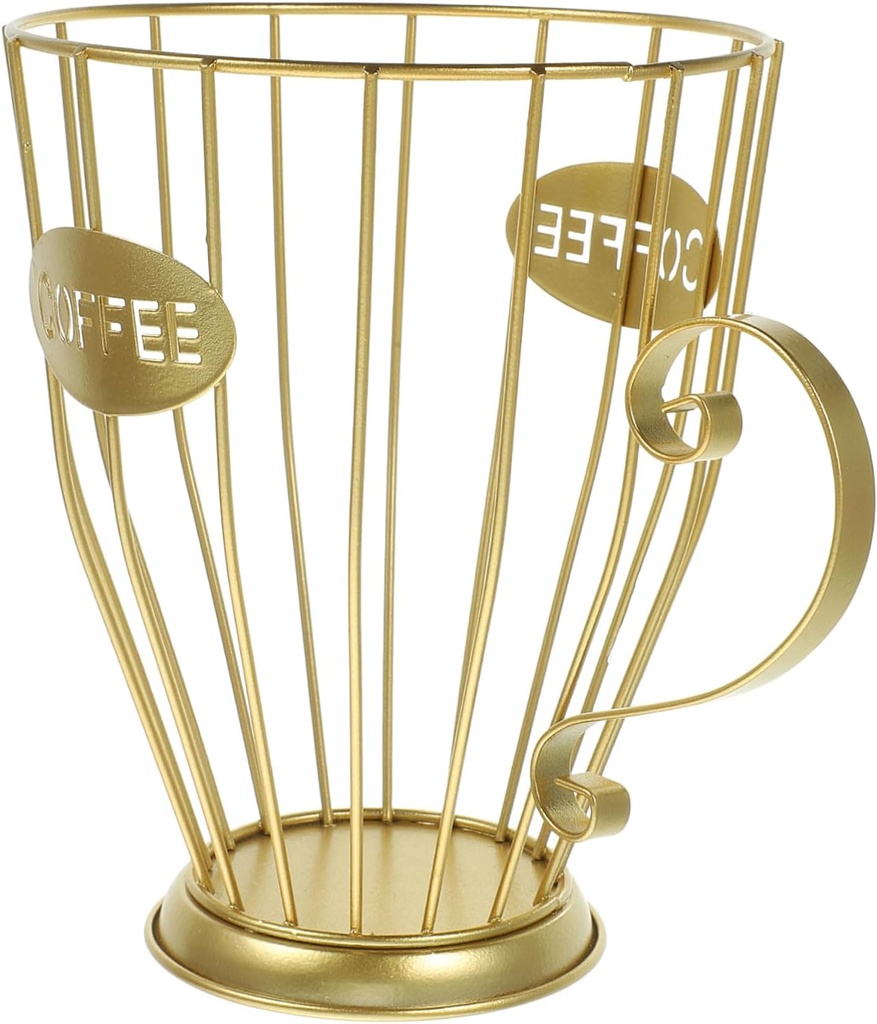 Ciieeo Coffee Organizer Basket Lid Metal Storage Holder Multi-Purpose Storage Rack for Kitchen and Living Room Decor