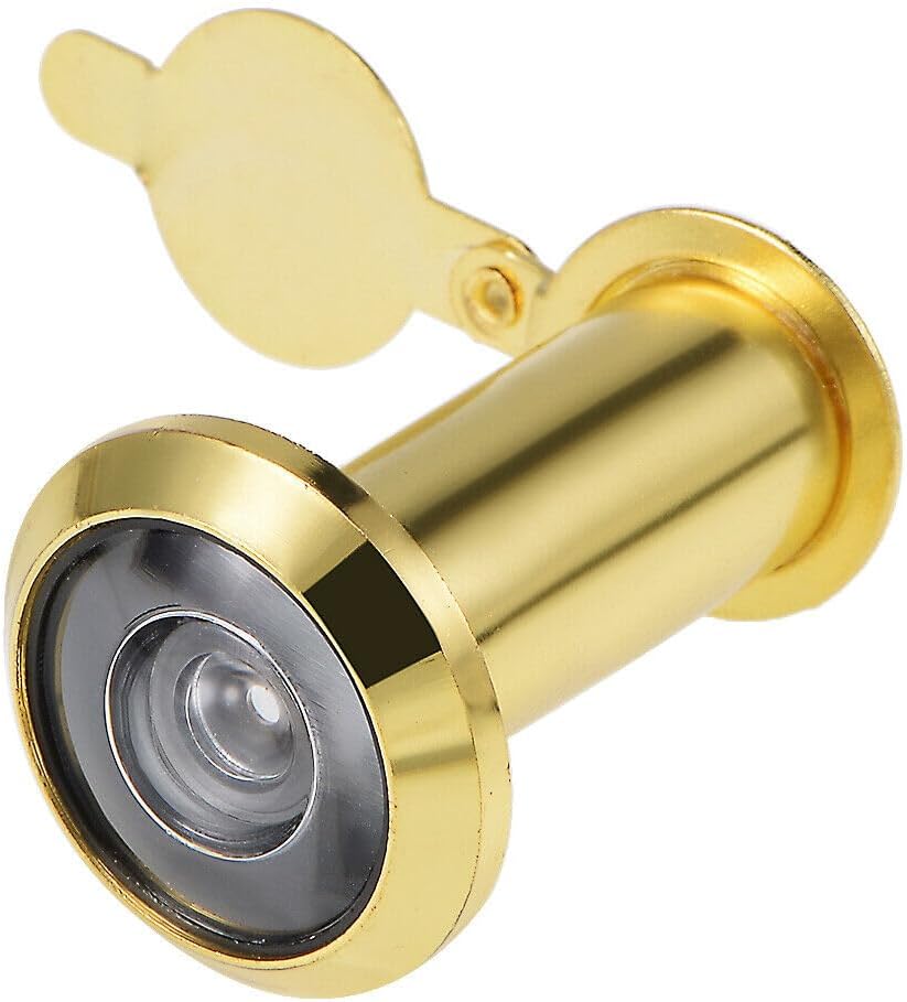 Home and Garden Parts 220-degree Door Viewer Peephole with Cover for 37mm-55mm Doors Polished Gold #CN/251024/04138