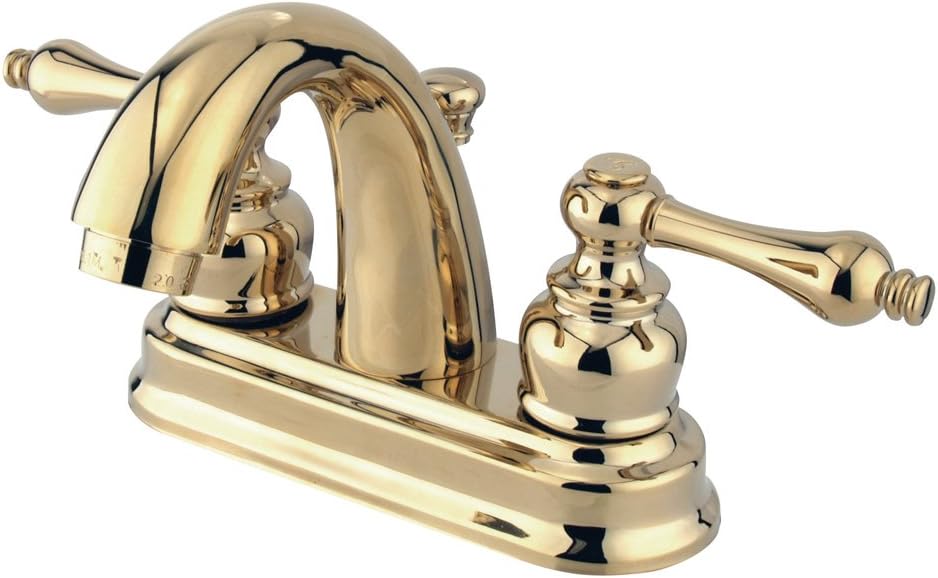 Elements of Design Chicago EB5612AL Centerset Lavatory Faucet with Retail Pop-Up, 4-Inch, Polished Brass