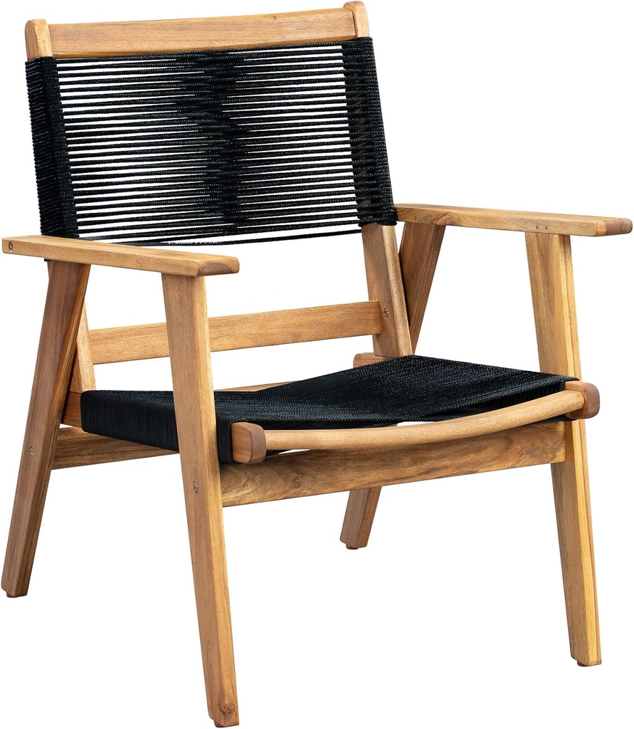 Patio Sense Kingsmen Armchair | Natural Finish | Midcentury Modern Wooden Sofa Chair for Living Room, Bedroom, Patio, Poolside, Study Room, Garden, Indoor & Outdoors | Heavy Duty Wood Construction