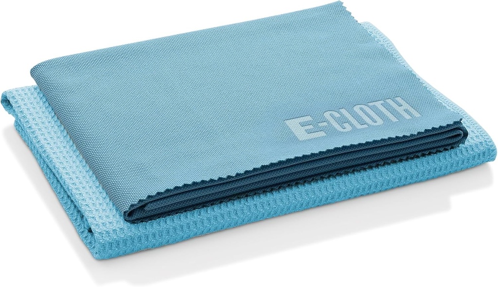 E-Cloth Microfiber Cleaning Cloth Glass Kit - Microfiber Towel Window Cleaning Kit - Microfiber Towels for Cars, Windows, Mirrors, & More - Alaskan Blue