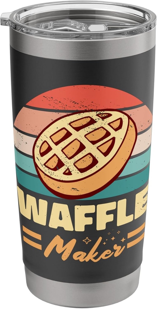 Retro Waffles Waffle Maker Theme - Funny Breakfast Cakes Stainless Steel Insulated Tumbler