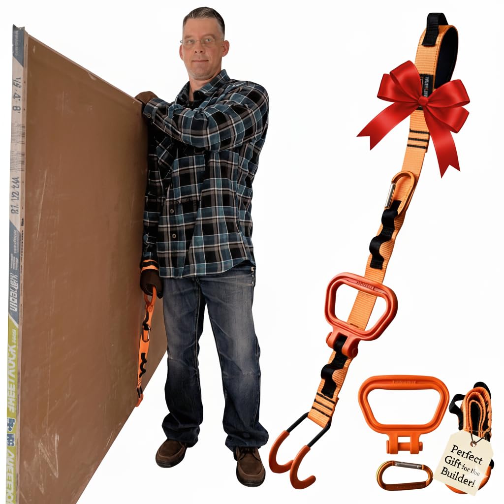 Multus Max Mover Panel Lift – Heavy Duty Plywood, Sheetrock & Drywall Carrier | Ergonomic Handle Strap System for Easier Lifting & Moving Panels