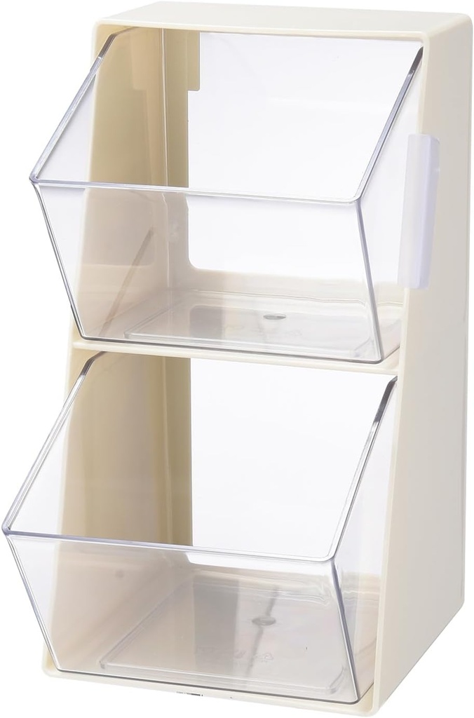 9.8 In Plastic Clear Tea Bag Organizer Coffee Display Shelf Storage Container Organizer Holder for Kitchen Cabinets Countertops Pantry Hold Coffee Pods Sugar Packets Condiments(White)