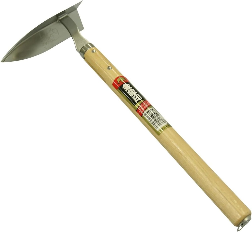 Asaka Japanese Garden Landscaping Triangle Hoe with Stainless Steel Blade & Wood Handle