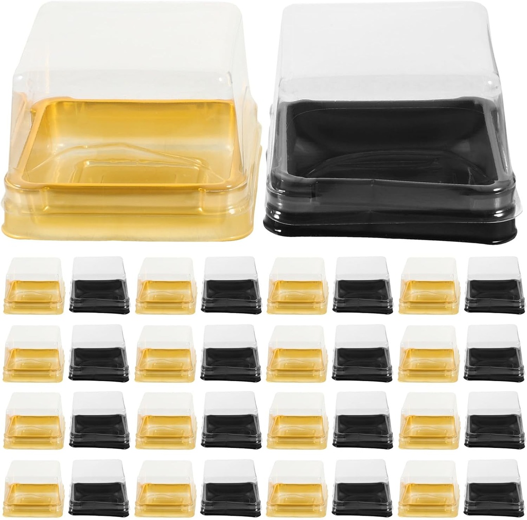 GLEAVI 150pcs Mini Cupcake Boxes Muffin Pod Muffin Moon Cake Holder Individual Dessert Containers With Lid Clear Single Carriers For Halloween Christmas Party