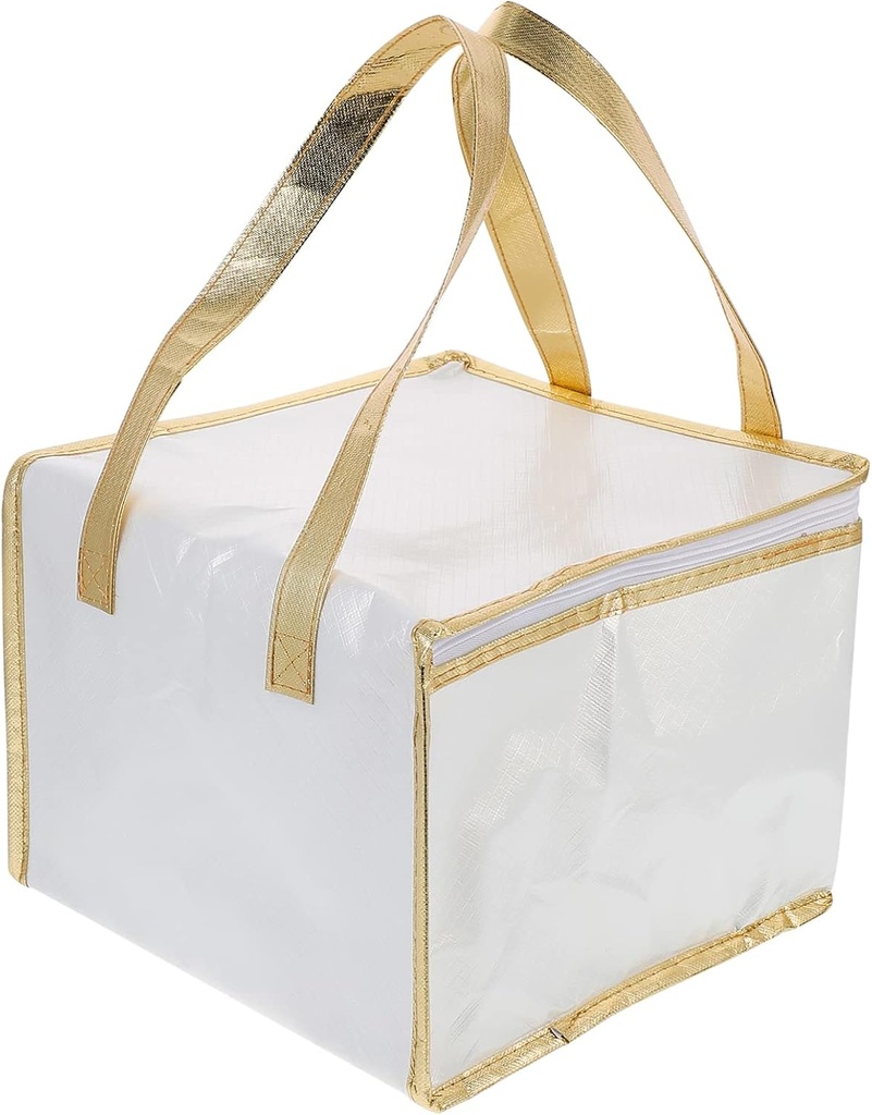 NUOBESTY 1pc Insulation Bags For Hot Food Thermal Food Storage Bag Thermal Lunch Bag Food Carrier Cake Packing Bag Lunch Storage Pouch Cooler Bag Portable Cloth Miss Cooling Bag White
