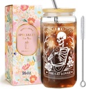 The Cat Lover Glass Cup Gifts for Women,Cat Lover Mom,Friends,Sister,Cats Themed Gifts for Birthday,Thanksgiving,Christmas,Halloween Spooky Cats Gift for Her