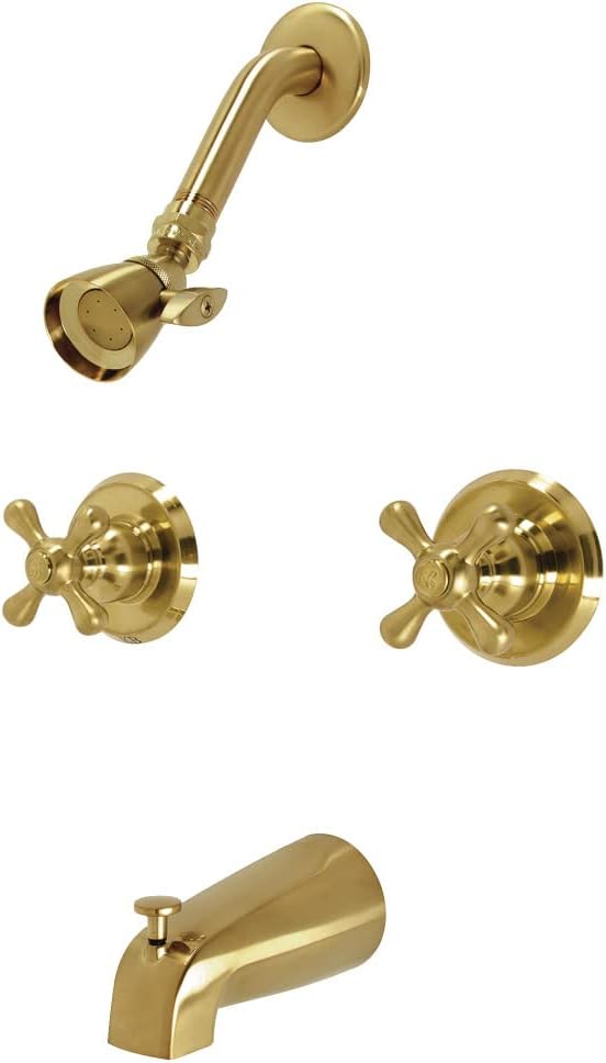 Kingston Brass KB247AX Magellan Tub and Shower Faucet, Brushed Brass 72 x 8 x 7.38