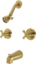 Kingston Brass KB247AX Magellan Tub and Shower Faucet, Brushed Brass 72 x 8 x 7.38