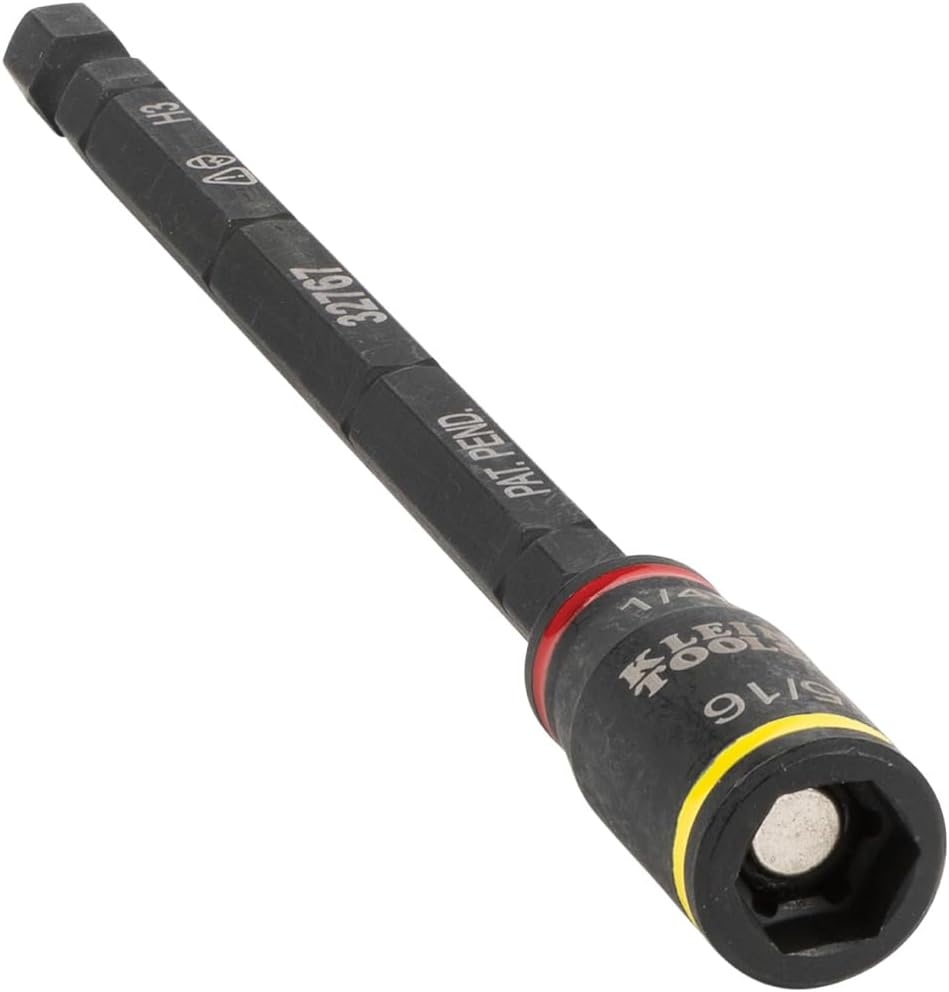 Klein Tools 32767 Impact Driver, SAE 3-in-1 Impact Socket and Bit Holder, Flip Socket with 1/4-Inch and 5/16-Inch Hex Drivers, 5-Inch Length